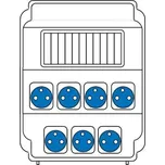 SEZ ROS 11/X-25 Zásuvková rozvodnice 7x230 V, 11 modulové okénko, IP 54