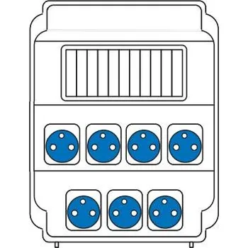 Rozvaděč SEZ ROS 11/X-25 Zásuvková rozvodnice 7x230 V, 11 modulové okénko, IP 54