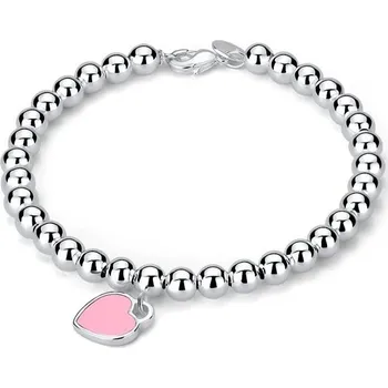 Náramek Kuličkový Náramek z chirurgické oceli Růžové Srdce Impress Jewelry 211223094336-P