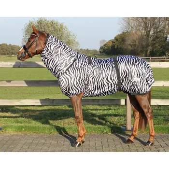 Deka pro koně Q-essentials Deka proti hmyzu Eczema Q-essentials, s krkem, zebra Délka zad: 145 cm