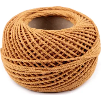 Galanterie Bavlněná příze macrame / háčkovací 40 g rozčesávací, barva 24 (19) béžová tm.