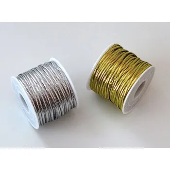 Dutinka s lurexem PLOCHÁ - Ø 2 mm STŘÍBRNÁ