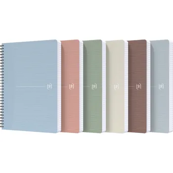 Sešit Blok spirálový Oxford RecUp A5, 90 listů, čtverečkovaný, mix barev