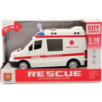 autíčko Sanitka na baterie - bílá