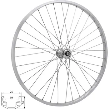 Zapletené kolo Kolo zadní RMX 219, 507x19, stříbrné, náboj FORCE (24" zapletené zadní kolo )