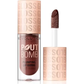 Lesk na rty Makeup Revolution Pout Bomb lesk na rty se zvětšujícím efektem odstín Espresso Cool Nude 4.6 ml