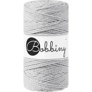Příze Bobbiny 3PLY Macramé Rope 3 mm 100 m Light Grey Šňůra