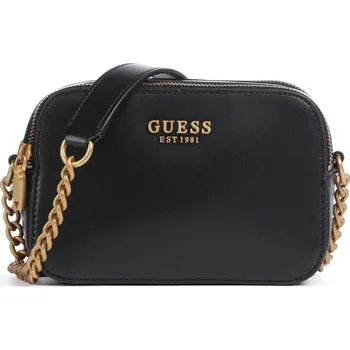 Guess logo double zip crossbody kabelka černá