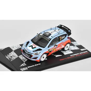 autíčko DeAgostini Hyundai i20 WRC Rallye Monte-Carlo 2014 1:43 - Rallye automobily polský časopis s modelem #47 Hyundai i20 WRC Rally Monte Carlo 2014 Neuville / Gilsoul - kovový model auta