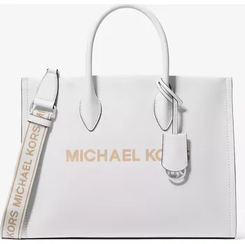 Kabelka MICHAEL KORS dámská velká kožená kabelka Mirella bílá se zlatým logem