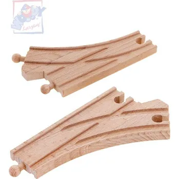 Vláček a vláčkodráha Woody DŘEVO Výhybka -K- doplněk k vláčkodráze set 2ks (dřevěná hračka)