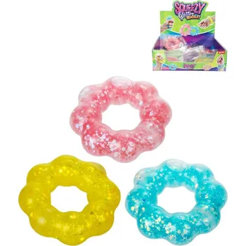 Náramek Náramek antistresový 8cm mačkací sliz na ruku se třpytkami 6 barev