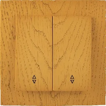 spínač SEZ SEB5/0-D1 ELITE - Dvojitý sériový spínač - světlé dřevo