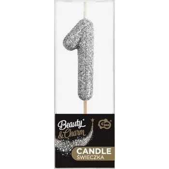 Dortová svíčka GoDan Dortová svíčka číslo (třpytivá černá) číslo: 1