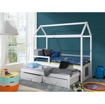 Postel Max-i Dětská postel domeček s přistýlkou INFINITY II CAMA DOS + ROŠTY a ZÁSUVKY v ceně Zvolte rozměr:: 80 x 200 cm, Zvolte barvu:: buk