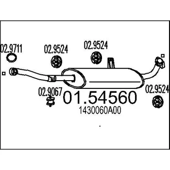 Auto-moto Střední tlumič výfuku MTS 01.54560