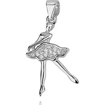 Přívěsek Prosperk Stříbrný přívěsek - baletka se zirkony S0355