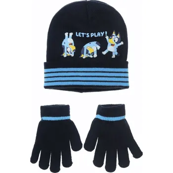 Rukavice Tmavě modrý chlapecký set čepice a rukavic Bluey Velikost: 54