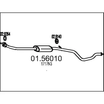 Tlumič výfuku Střední tlumič výfuku MTS 01.56010