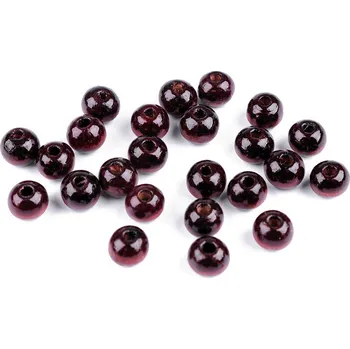 Dětské navlékací korálky Dřevěné korálky Ø8 mm, malé, 3 červenohnědá