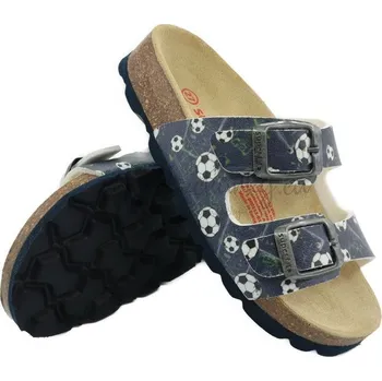 Chlapecké sandály Dětské ortopedické pantofle SUPERFIT 1-800111-8110 modrý fotbalový míč - vel. 41