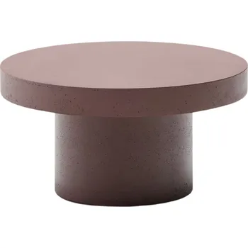 Zahradní stůl Terakotově červený cementový zahradní stolek Kave Home Aiguablava 90 cm