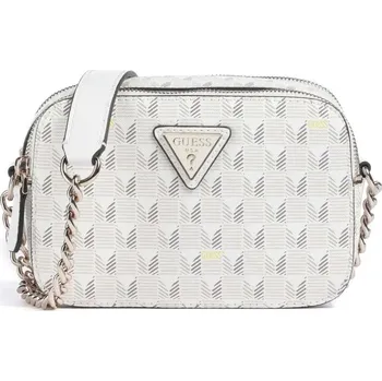 Guess G double zip crossbody kabelka logo bílá