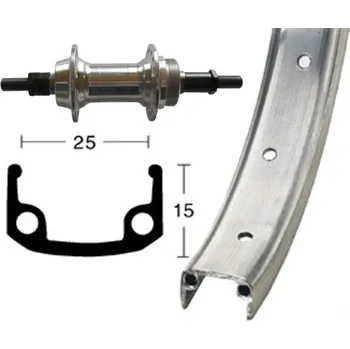 Zapletené kolo OEM zadní zapletené kolo 24' 507-25 36d/šroubovací 6/7s pevná osa (stříbrná)