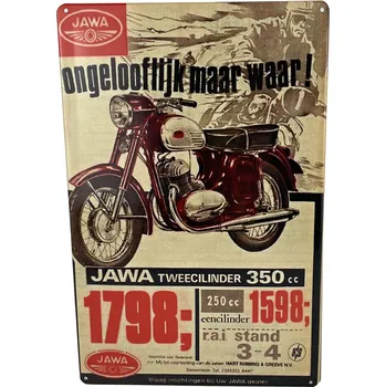 Plechová cedule Plechová cedule Jawa TWEECILINDER- 350 29 x 19 cm