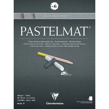 Výtvarný papír Clairefontaine Pastelmat Glued Pad N6 Skicář 12 30 x 40 cm 360 g