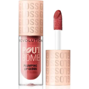 Dekorativní kosmetika Makeup Revolution Pout Bomb lesk na rty se zvětšujícím efektem odstín Melba Warm Peach 4.6 ml