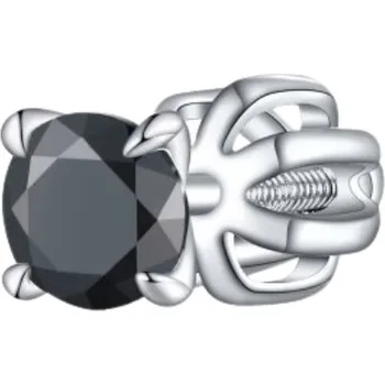 Náušnice Olivie Stříbrná 4mm náušnice PIPPI BLACK 8758 1 ks Ag 925; ≤0,5 g.