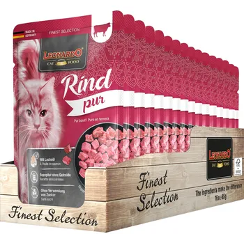 Krmivo pro kočku Leonardo multipack ČISTÉ HOVĚZÍ - kapsička 16x85 g