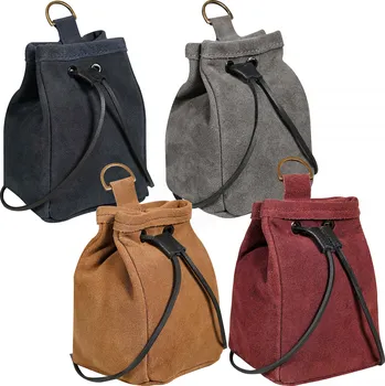 Karnevalový kostým Výprodej Středověký semišový měšec Mythrojan s kovovým poutkem - Outlet