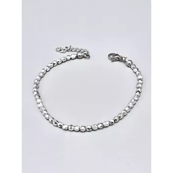 Náramek Náramek z broušených korálků stříbrné barvy