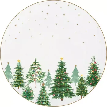 Easy Life, Itálie Easy Life - Porcelánový jídelní talíř Festive Trees - 27 cm