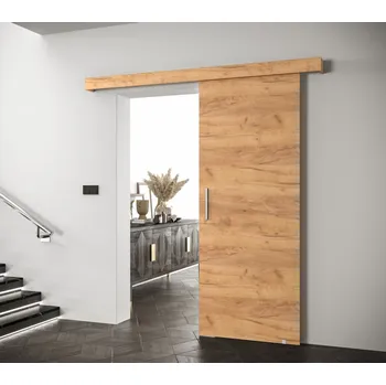 Interiérové dveře Posuvné dveře Salwador I 90 cm - dub Craft s tlumeným dojezdem Barva doplňků: stříbrná