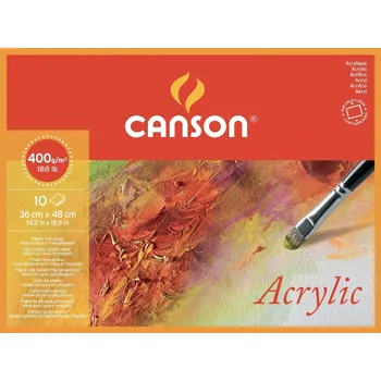 Canson Pad Acrylique Cold Pressed Skicář 50 32 x 24 cm 400 g Natural White