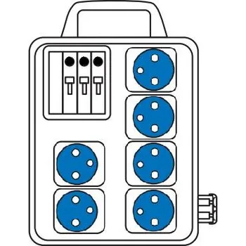 Rozvaděč SEZ ROS-I 1610 D Zásuvková rozvodnice 6x230 V jištěná s držákem, IP 44