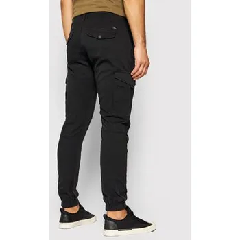 Oblečení a móda Jack & Jones Kalhoty z materiálu Paul 12139912 Černá Tapered Fit 36_32