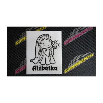 Samolepicí dekorace na vozidlo Dítě v autě 090 pravá holčička víla s květinou (10 - červená) SAMOLEPKA NA AUTO, NÁLEPKA, FÓLIE, POLEP, TUNING, VLASTNÍ TEXT, TISK, AUTOSAMOLEPKY.cz, POLEPY, OBRÁZEK, LOGO, 3D STICKERS