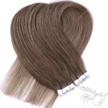 Příčesek Vlasové PU pásky MINI tape in na prodlužování vlasů 50cm 10A - popelavá blond