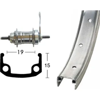 Zapletené kolo OEM zadní zapletené kolo 20' Al 406-21 36d/torpedo pevná osa (stříbrná)