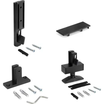 Šatní skříň EMUCA Sada pro ukotvení nosného profilu systému ZERO podlaha/zeď černá