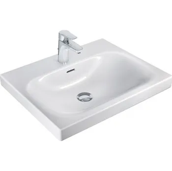Umyvadlo nábytkové 60x48cm, s otvorem a přepadem, bílé, DERBY VIGOUR