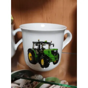 Porcelánový hrnek traktor (Bílý hrnek s traktorem)