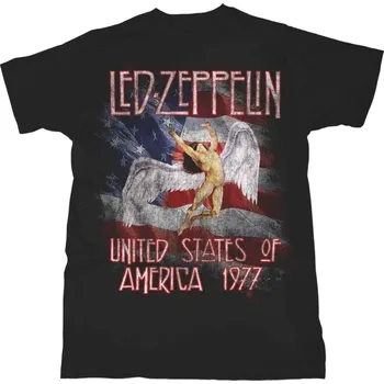 Led Zeppelin Stars N' Stripes USA '77. Black S Tričko