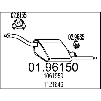 Výfukový systém Zadní tlumič výfuku MTS 01.96150