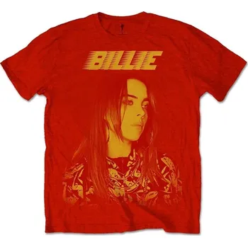 Pánské tričko Billie Eilish Racer Logo Jumbo Red L Tričko