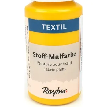 Speciální výtvarná barva Barva na textil Rayher nezažehlovací, žlutá, 50 ml